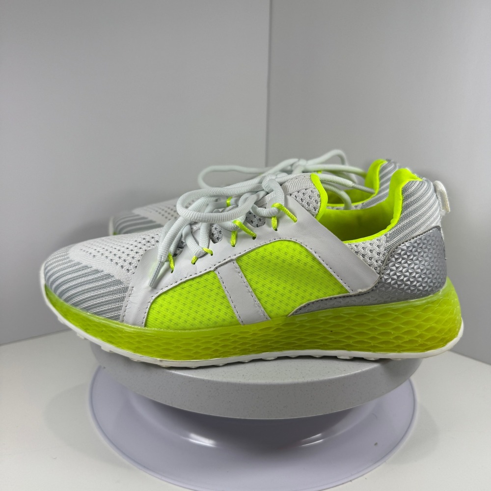 Neon Yellow Gray Running Sneakers Women's Athletic Shoes US 7.5 - Picture 5 of 10
